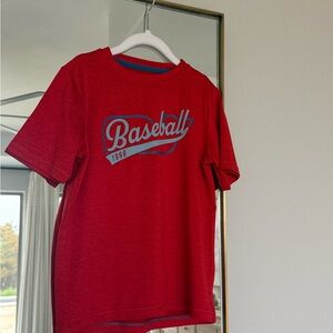 Vineyard Vines Red Baseball Kids Performance Tee